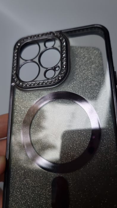 Etui do iPhone 14 Pro Max 5G, plecki błyszczę 2w1 Smukły case z diamen