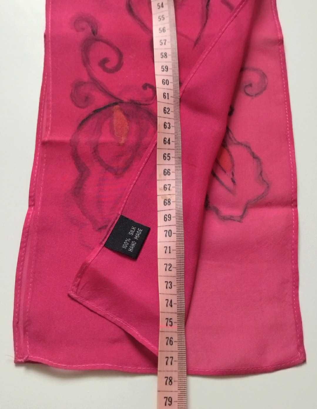 Szalik malowany ręcznie wzór 100% Jedwab Silk Soie Seide