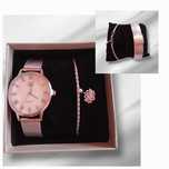 Conjunto relógio+pulseira em Aço Inoxidável