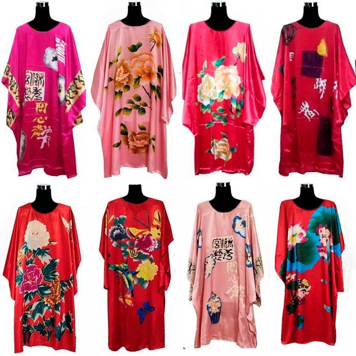 шелковое платье кимоно разные
