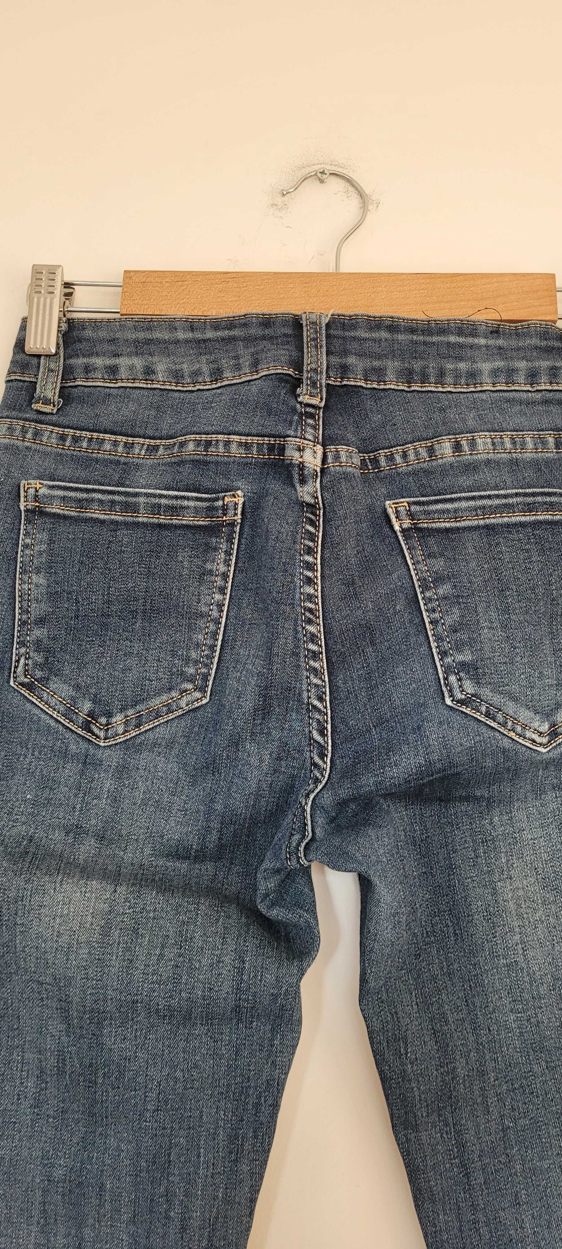Niebieskie spodnie jeans perełki przetarcia Redial,roz38