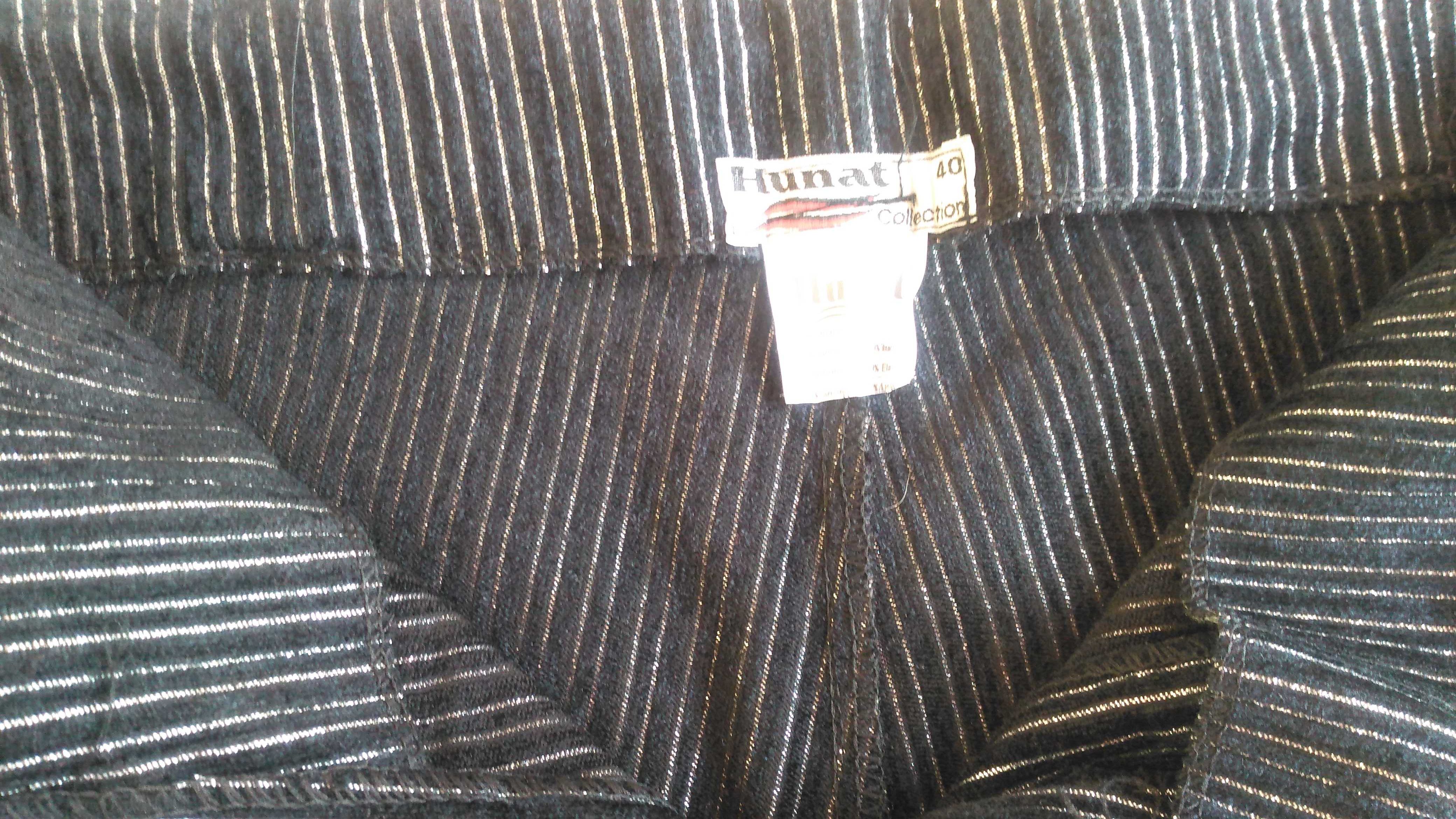 eleganckie spodnie czarno - srebrne rozmiar 40