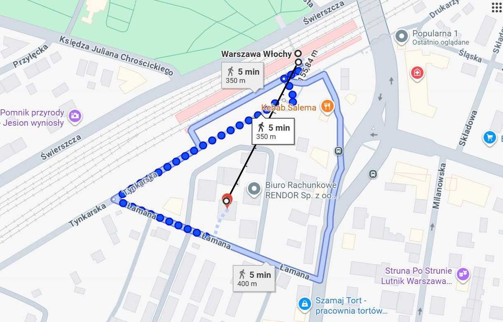 Wynajmę miejsce parkingowe ul. Łamana 6 przy PKP Warszawa-Włochy