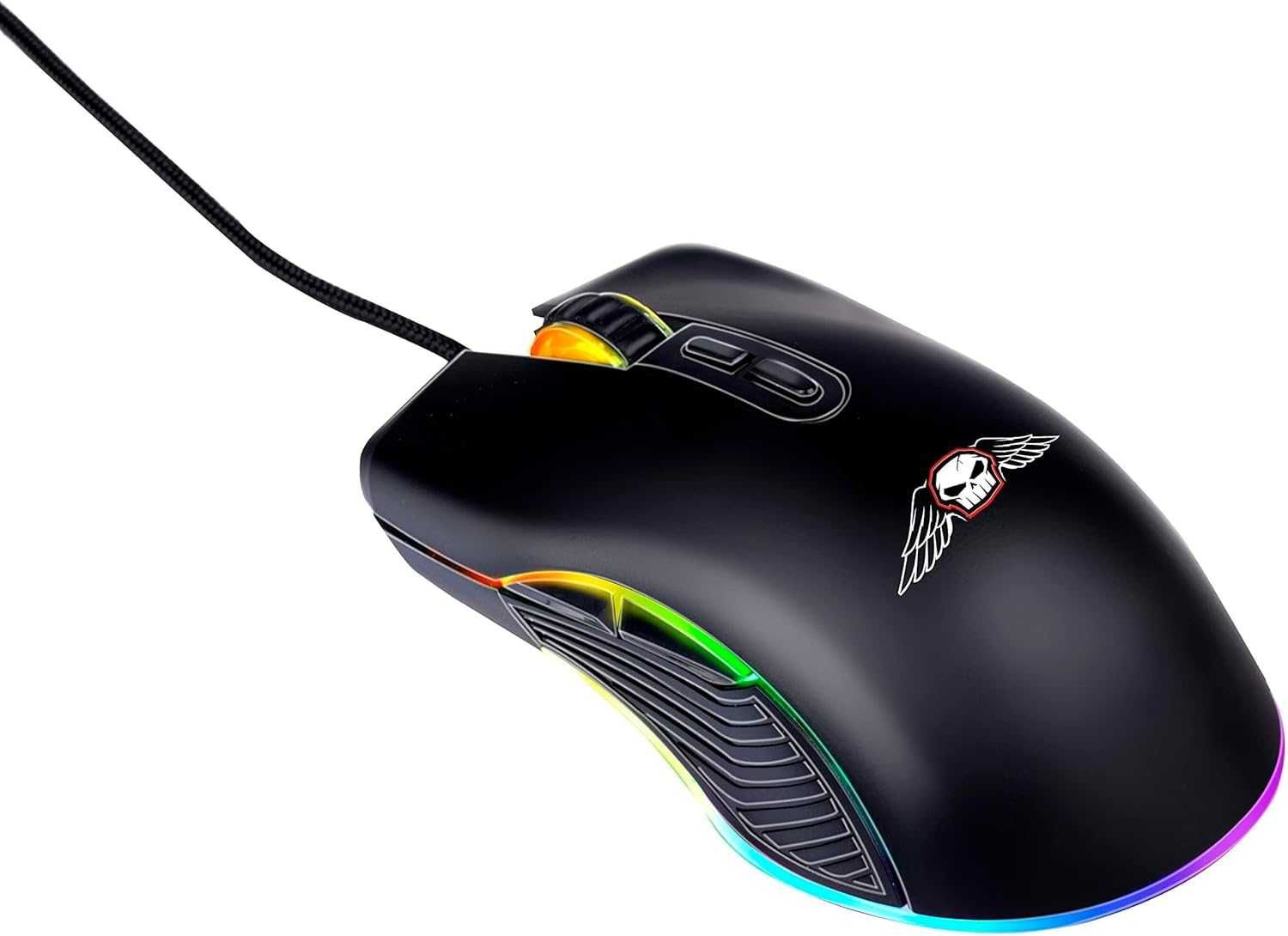 No Fear Mysz gamingowa, 7200 dpi, mysz RGB z oświetleniem LED