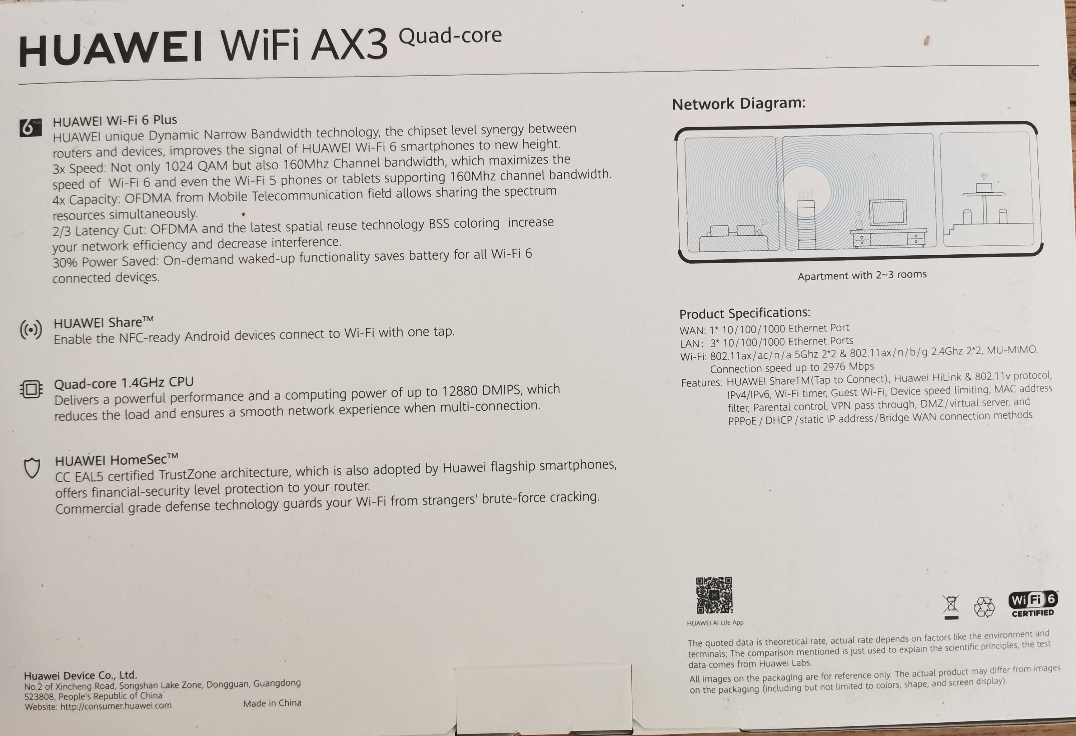 Ruter Huawei AX3 quad core wifi 6