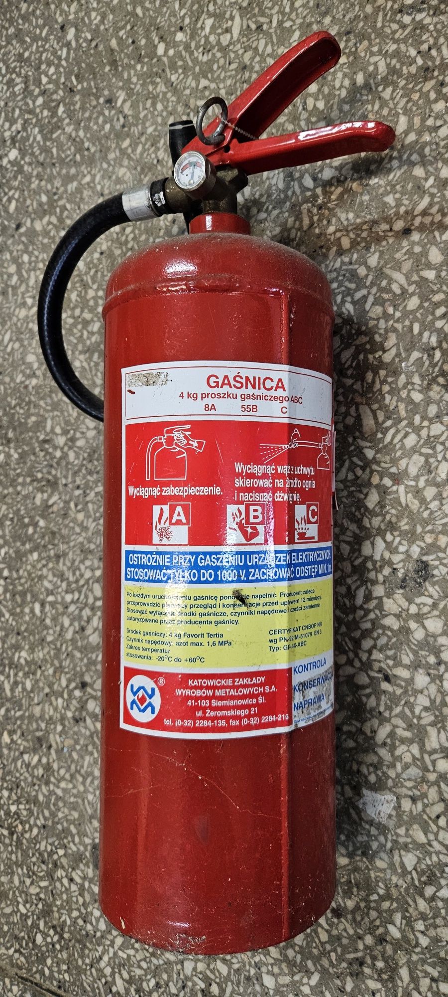 Gasnica proszkowa ABC 4 kg