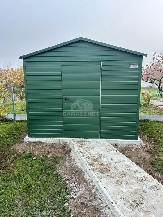 Schowek Domek Ogrodowy 3X2M Drzwi Zielony Dach Dwuspadowy Ts866