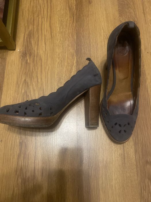 Wloskie Skorzane szpilki buty ze skory 38