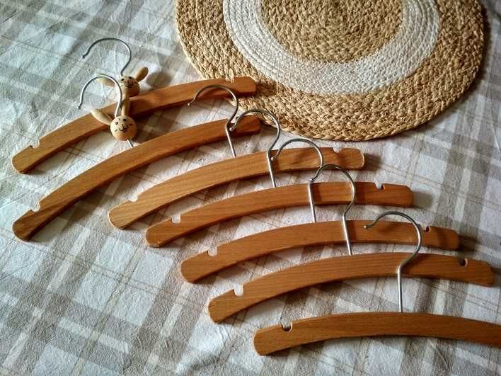 Wieszaki drewniane do ubrań - dla dzieci 7 szt.