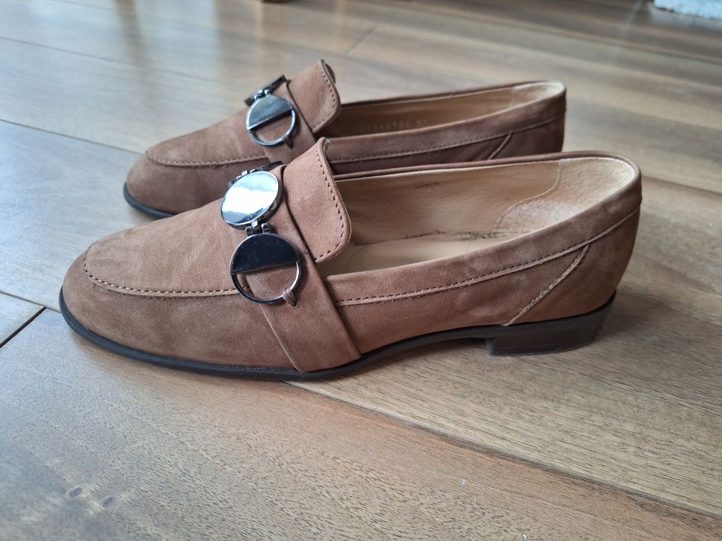 Mokasyny welurowe r.35 - 35,5