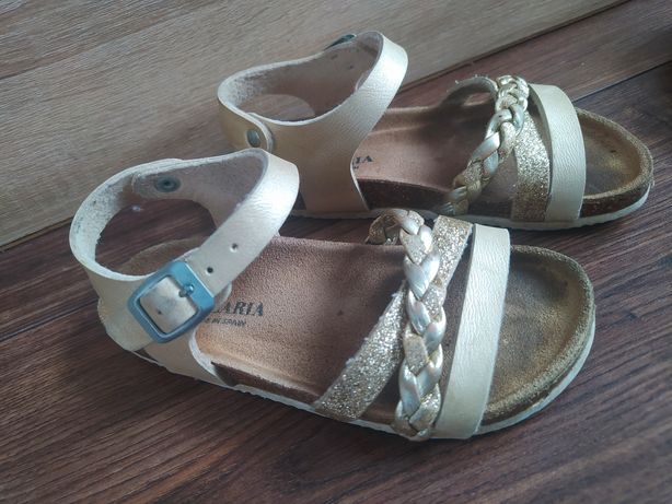 Sandały sandałki dla, dziewczynki 26 złote korek