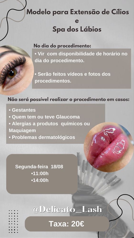 Modelo p/ Pestanas + spa dos lábios