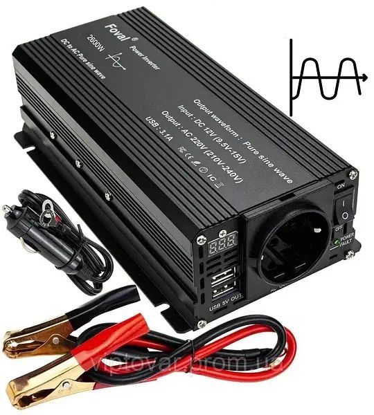 Оригінал! Чистий синус! Інвектор інвертор Foval 1500w 12v 220v