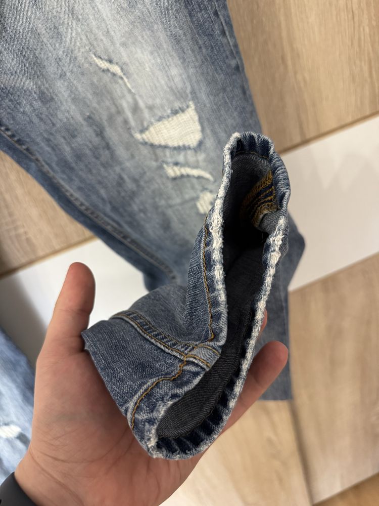Spodnie Desigual M jeansy męskie dżinsy z przetarciami W32 straight