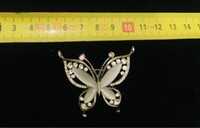 Broszka motyl 4,5 cm kolor srebny