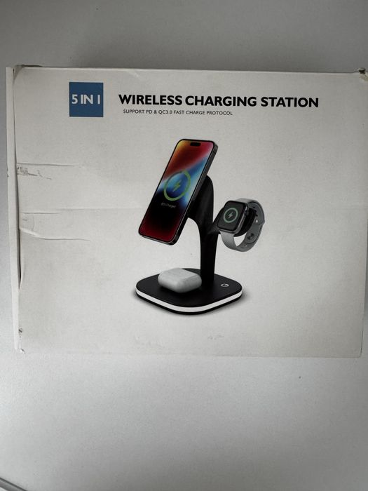 Бездротова зарядна станція 5 в 1, для одночасного заряду