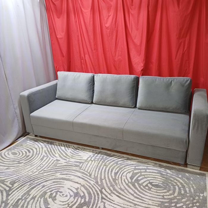 Kanapa szara z fotelem