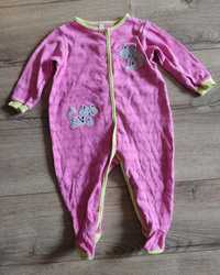 Pajacyk pajac niemowlęcy dziewczęcy śpiochy piżama 68 74 różowa