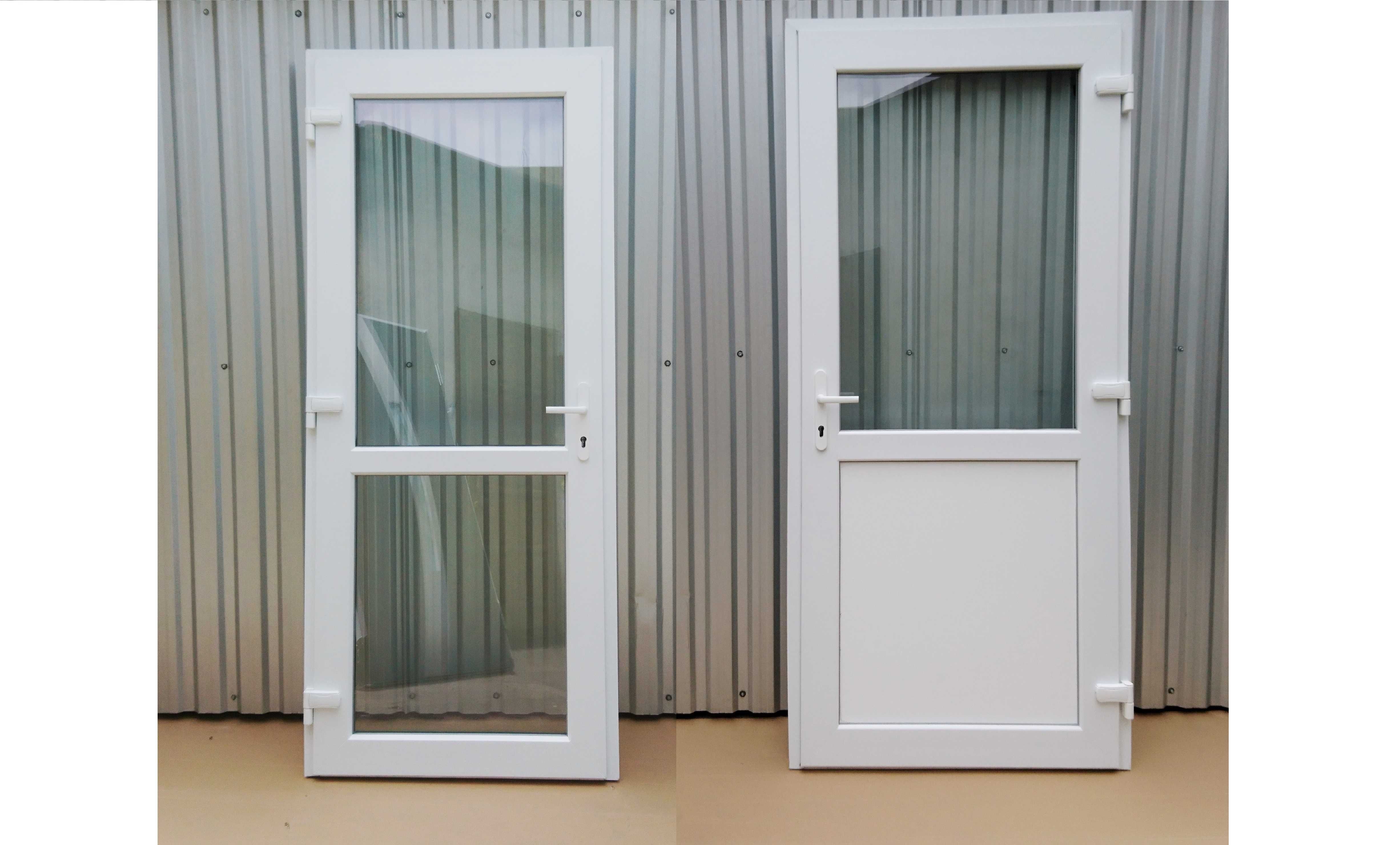 Drzwi PCV 90x210 sklepowe białe zewnętrzne RÓŻNE ROZMIARY OD RĘKI nowe