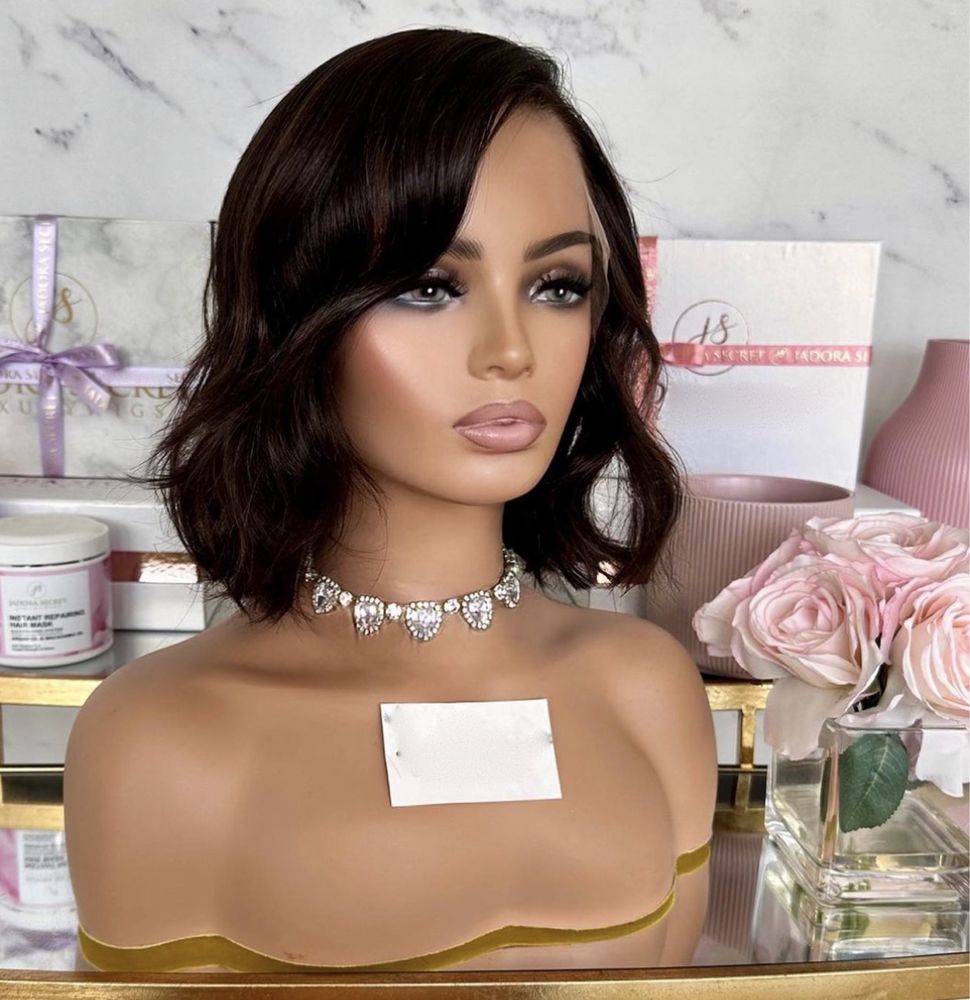 nowa naturalna peruka lace front 100% ludzki wlos na co dzien