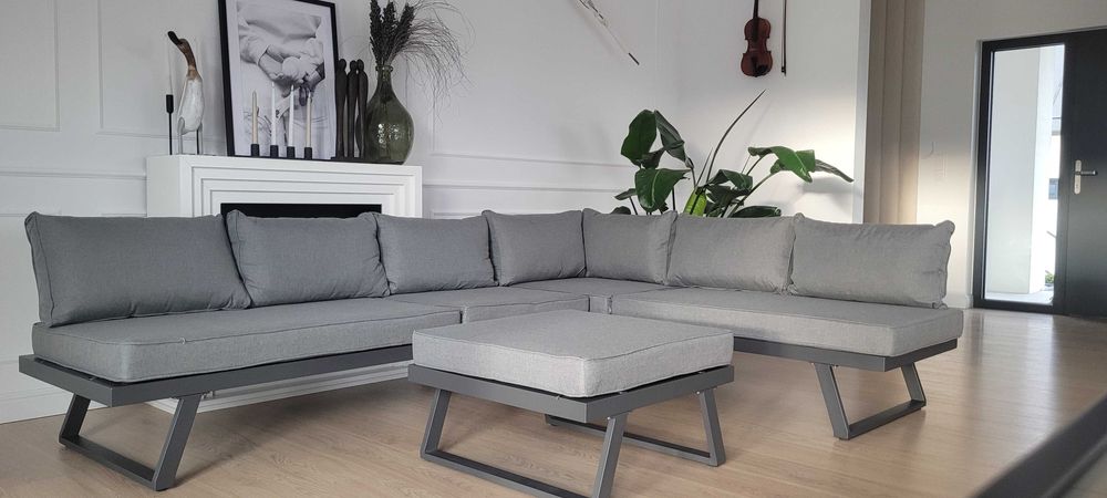 Nowoczesny zestaw mebli ogrodowych z aluminium