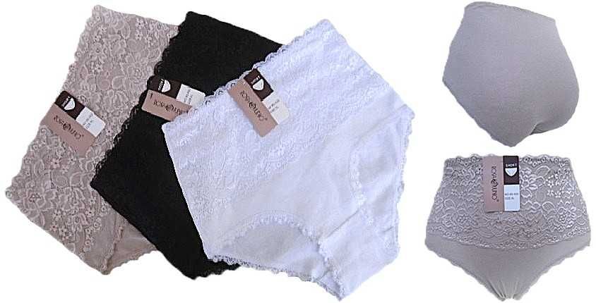 3 szt. / majtki bawełniane pełne 3XL  białe kawowe i czarne