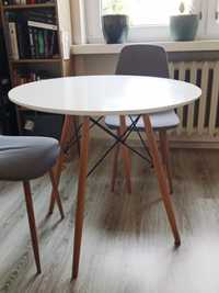 Nowoczesny stół z białym blatem 80 cm