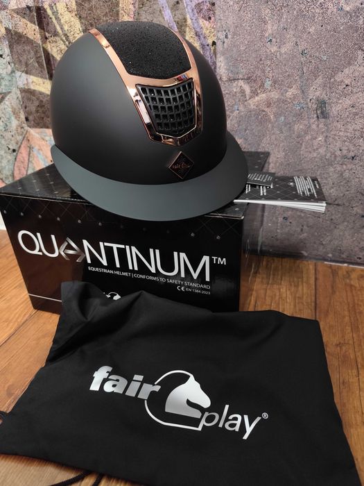 Fair Play Kask jeździecki z szerokim daszkiem Eclipse Rosegold