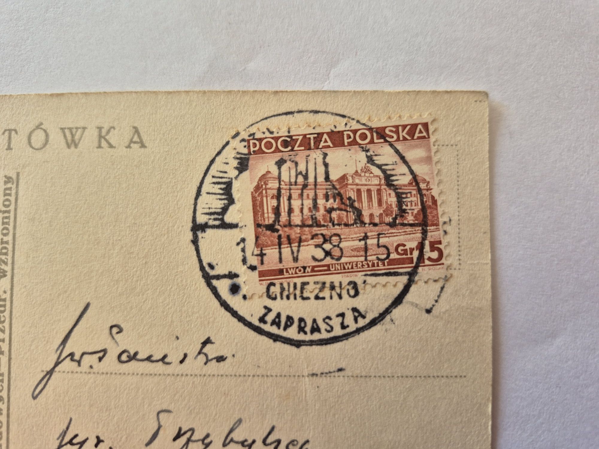Stara pocztówka świąteczna ll RP 1938r
