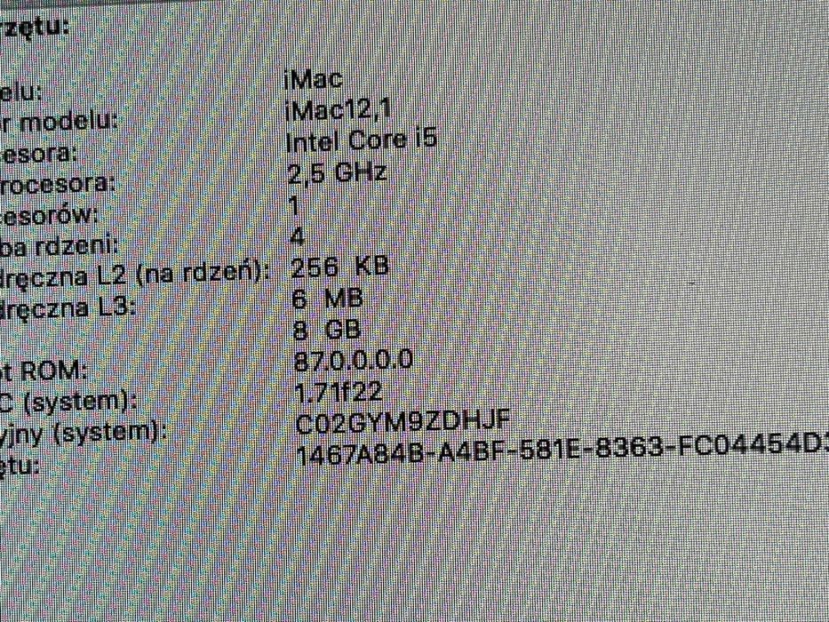 Komputer IMAC macOS High Sierra