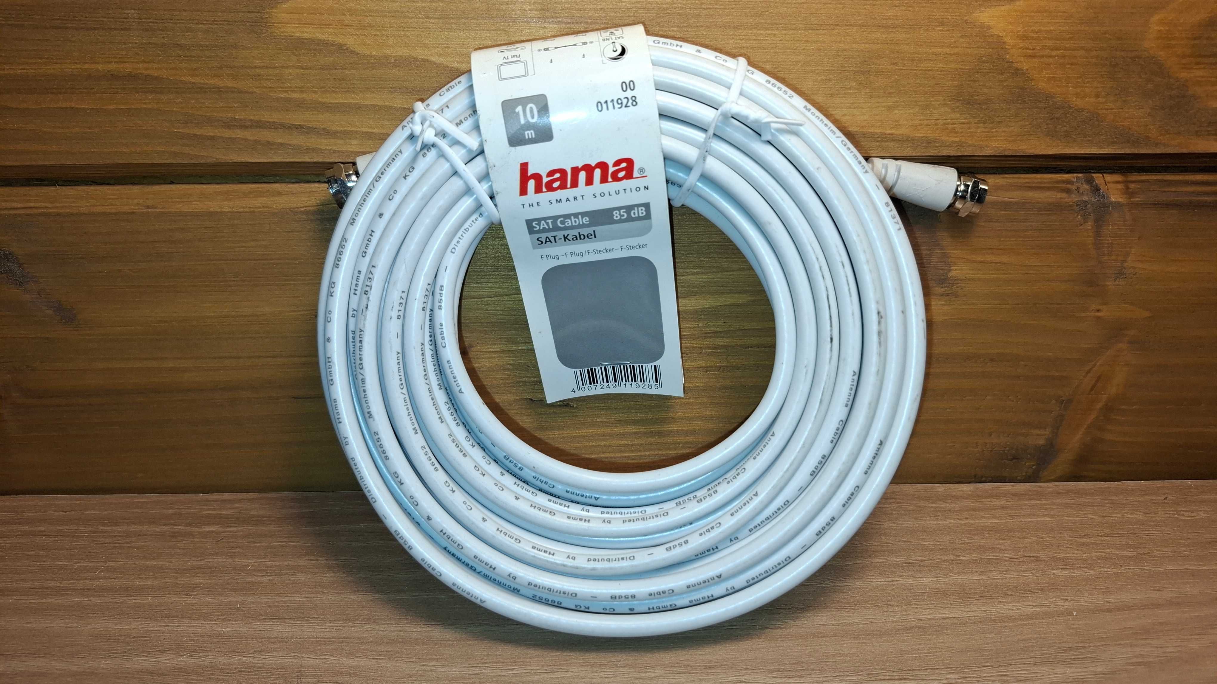 Kabel Antenowy - HAMA - Kabel Koncentryczny - DVB-T2 - 10 metrów