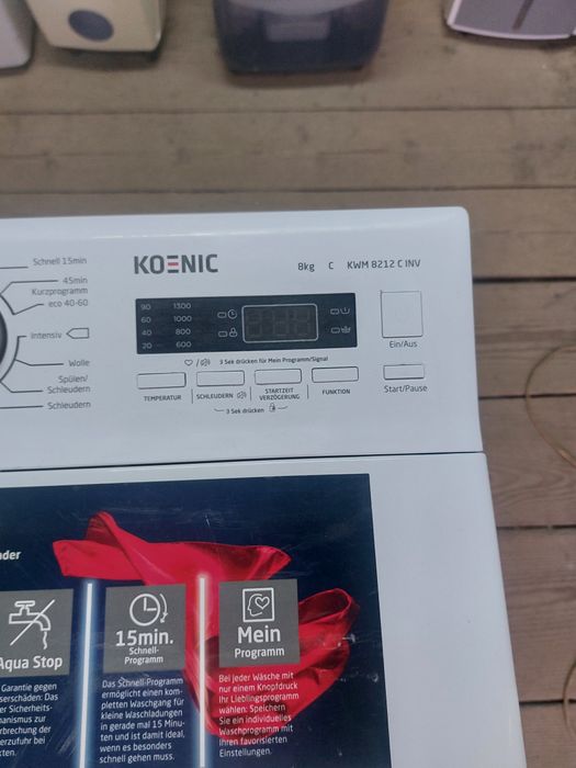 Вертикальна пральна машина вертикалка Koenic 8кг KWM 8212 C INV