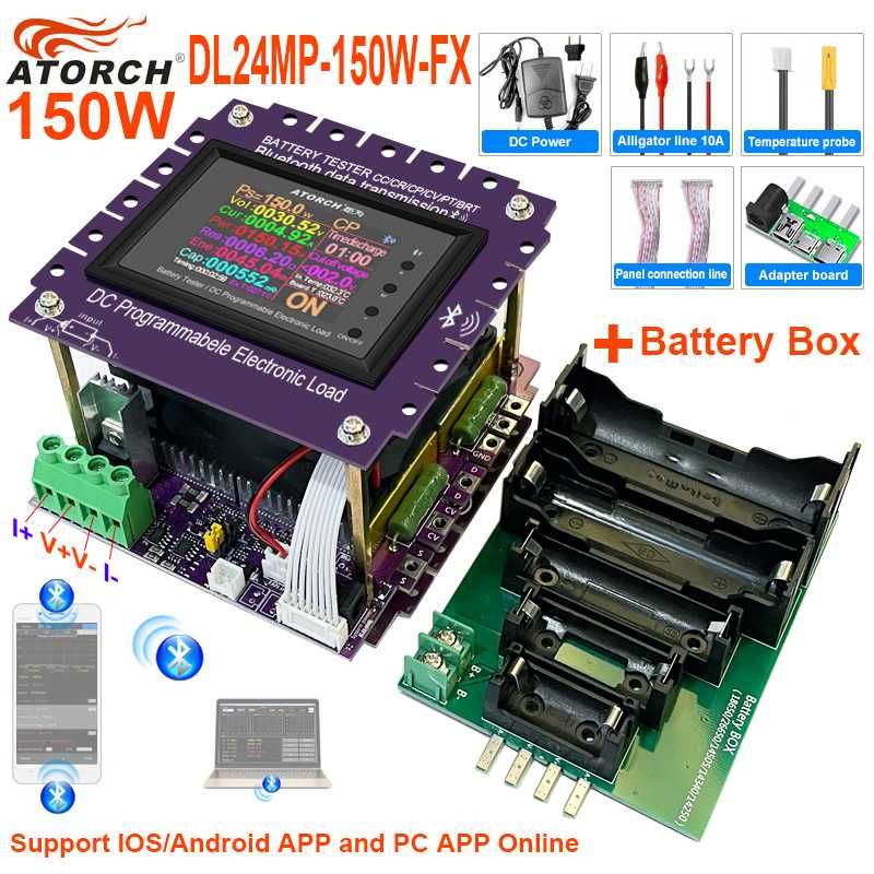 Электронная нагрузка Atorch DL24MP-150W-FX, 25А + battery box,блютуз