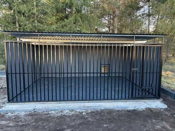 Kojec dla psa - klatka-box-wiatka_PIĘKNY DOMEK DLA PUPILA