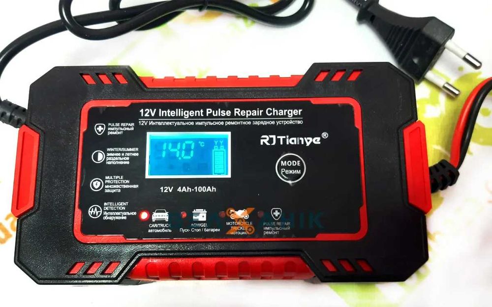 НОВИЙ Зарядний пристрій для АКБ акумуляторів 12V 6A 12В з LCD-дисплеєм