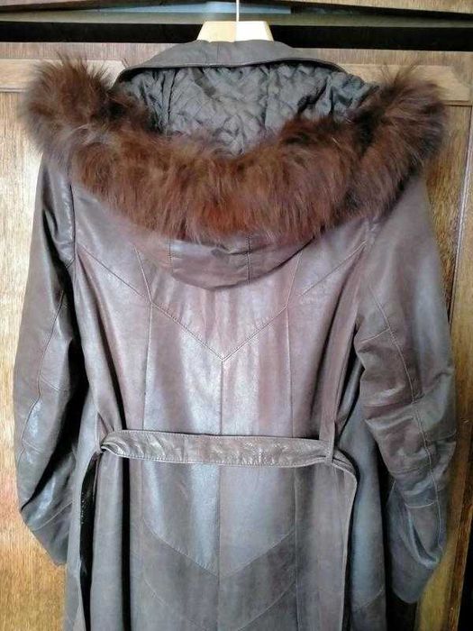 Плащ - пальто. Натуральна шкіра (нубук)