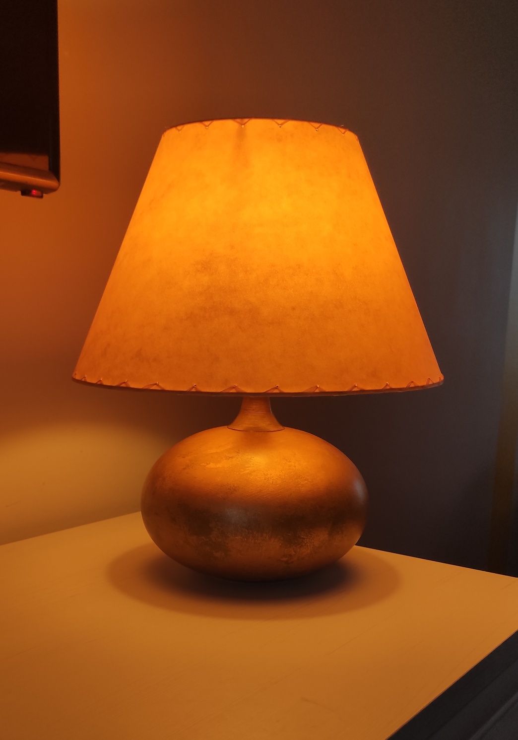 Nowa, ceramiczna, złota, piękna lampa