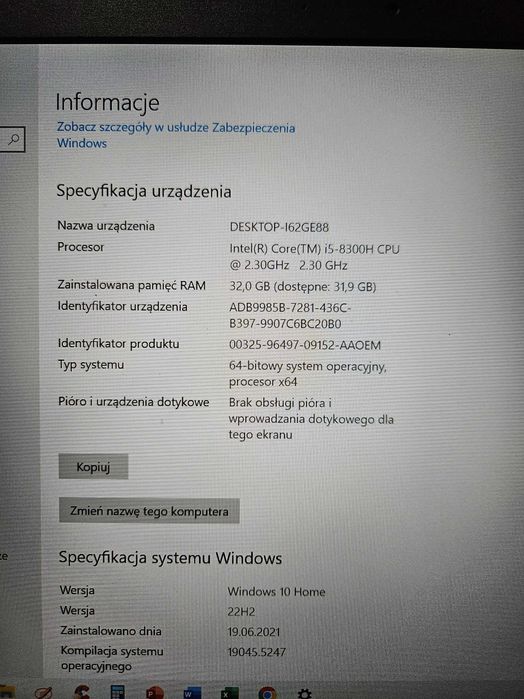 Laptop Asus VivoBook15 15,6  Intel Core i5 32 GB  RAM/ 256 GB/ 1 TB HD