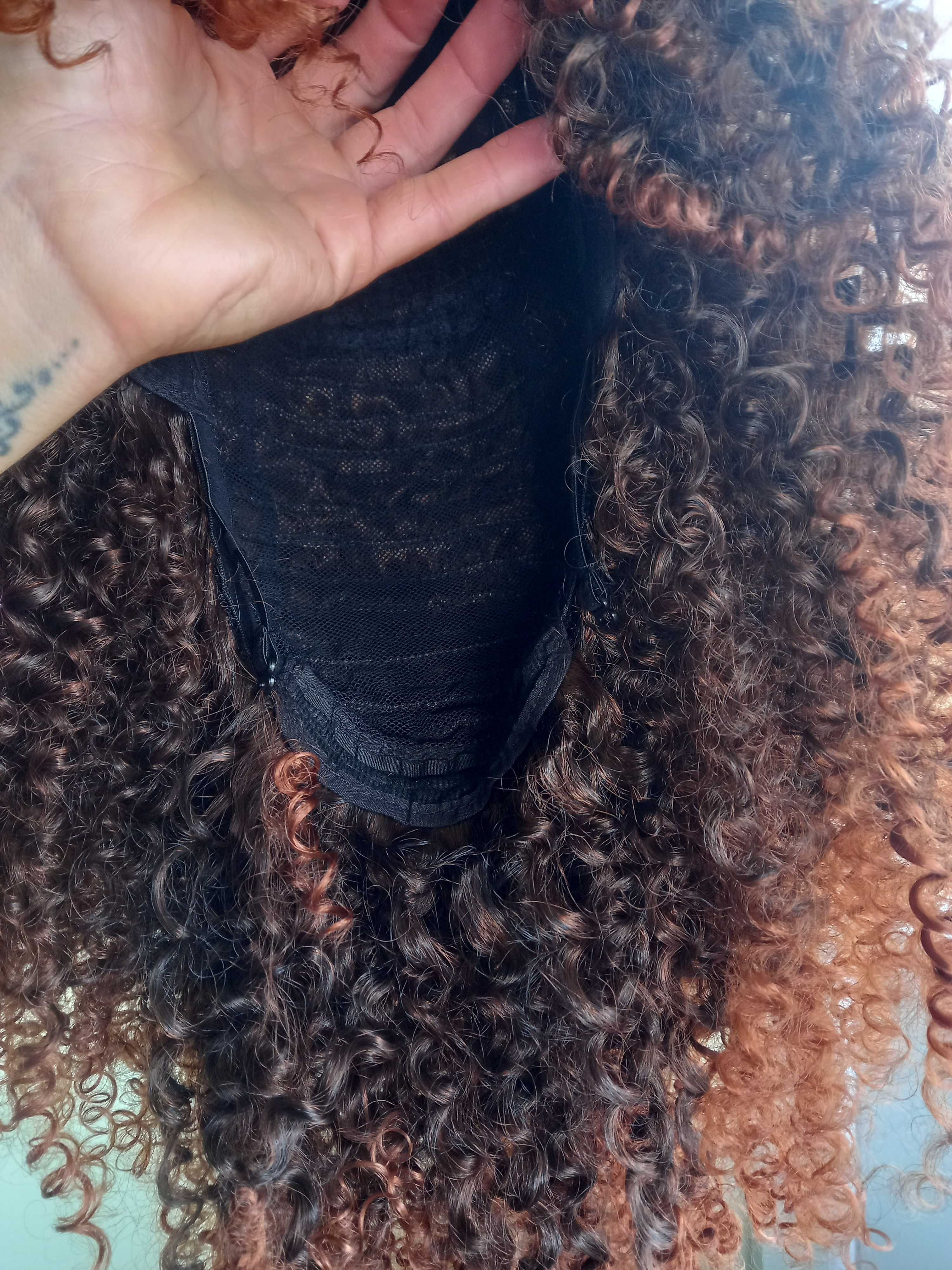 Peruca cabelo encaracolado