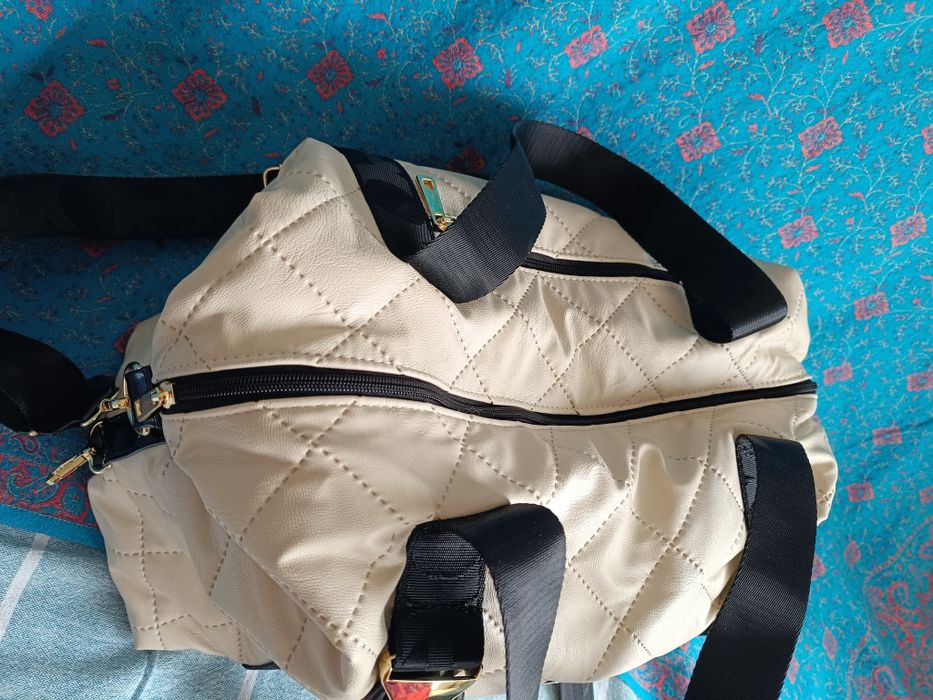 EGO torebka shopper fitnesówka  skóra ekologiczna kremowa