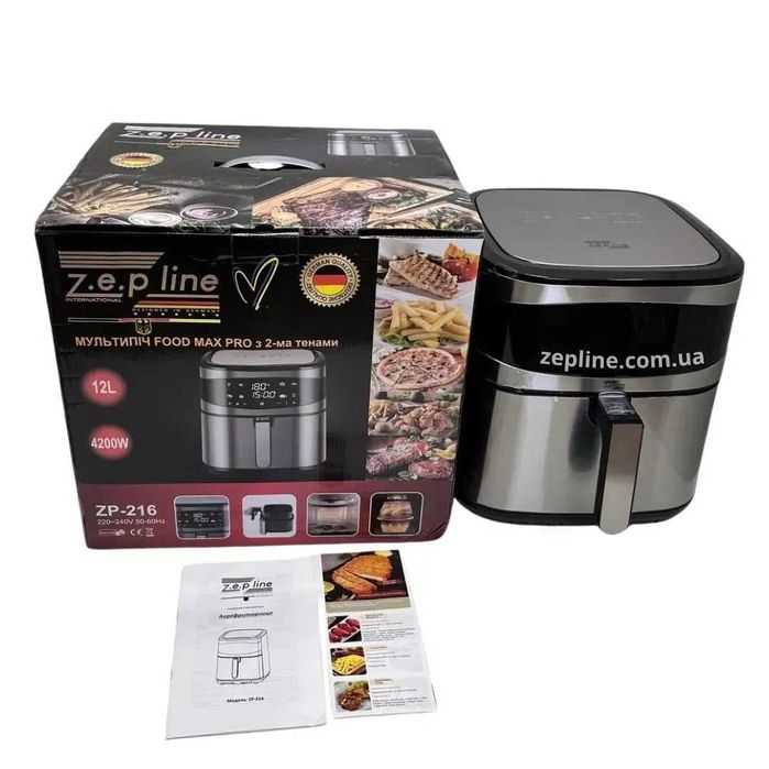 Аерофритюрниця Zepline ZP-216, 12 л, 4200 Вт, 2 ТЕНи