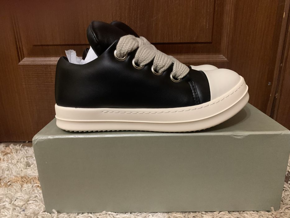 Rick owens ramones jumbo laces black/milk sneakers