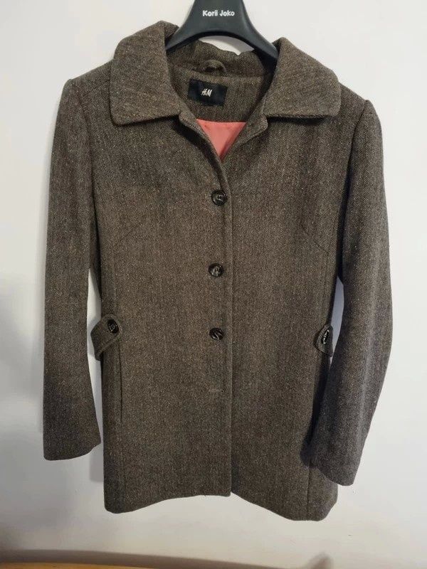 Płaszcz jesienny HM H&M w krate markowy okazja tanio