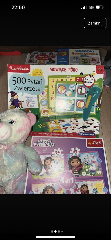 Clementoni mówiące pióro puzzle pluszak zestaw