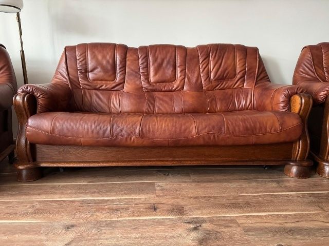 Komplet wypoczynkowy skóra