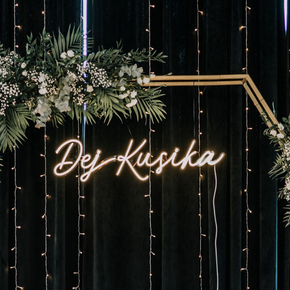 Napis led Przaja Ci po śląsku dekoracja na wesele  ledon neon