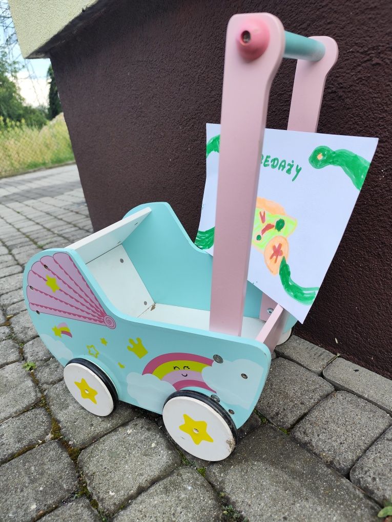 Wózeczek dziecięcy drewniany