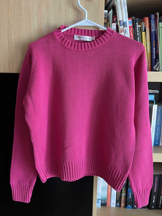 różowy fuksja sweterek sweter damski EMW Pure Classics M bawełna