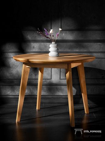 Dębowy stół rozkładany- Okrągły stół dębowy- Drewniany stół rozkładany