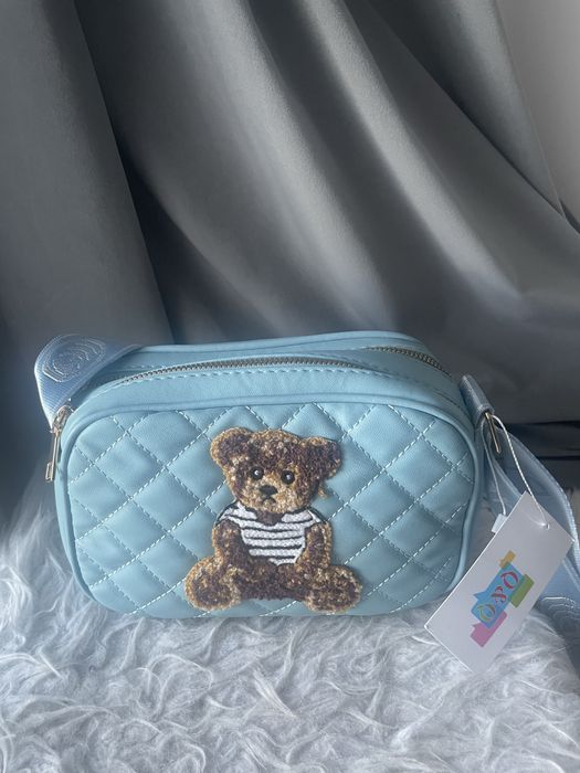 Nowa niebieska torebka z misiem